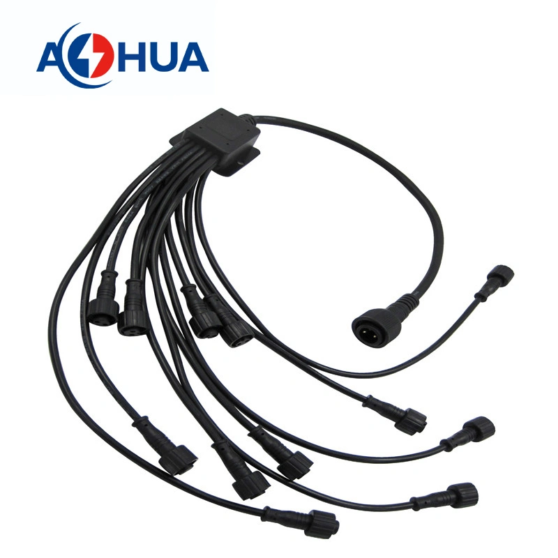 Aohua 1 Input to N Outputs IP65 Cable Splitter PVC Y Type Connector 2 3 4 Pin
