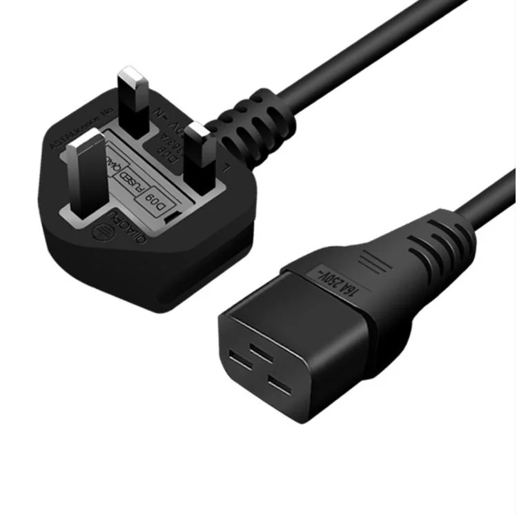 VDE Standard 3 Cores 0.75mm2 1mm2 1.5mm2 Power Cable European Euro Plug to IEC 19 Connector