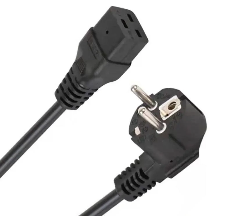 VDE Standard 3 Cores 0.75mm2 1mm2 1.5mm2 Power Cable European Euro Plug to IEC 19 Connector